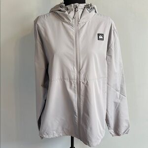 NWT Quiksilver Gray Hooded Jacket/Windbreaker